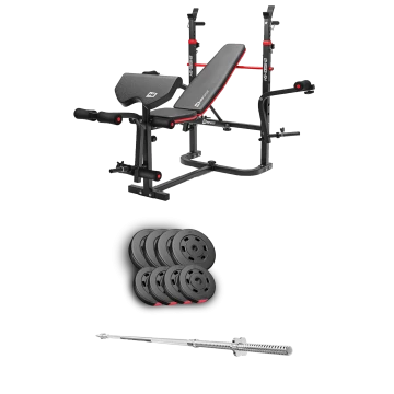 Набор Hop-Sport Premium 39кг со скамьей HS-1065HB Pro и штангой