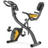 Велотренажер магнитный Hop-Sport HS-3010X Grix X-Bike с эспандерами серо-желтый