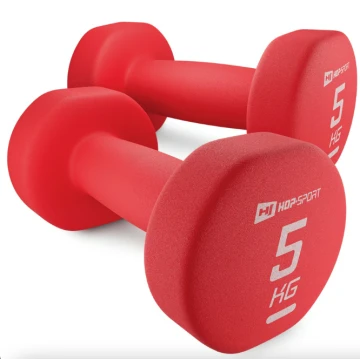 Гантели для фитнеса неопреновые круглые Hop-Sport HS-V050DR 2x5кг красный