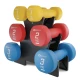 Image 1 for Набор круглых фитнес гантелей HS-V120DRS с подставкой 12кг разноцветные
