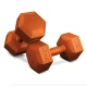 Image 2 for Гантелі для фітнесу композитні Hop-Sport HS-C060DS 2х6кг помаранчевий