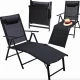 Image 2 for Садовый шезлонг с алюминиевой рамой Jumi Monako черный