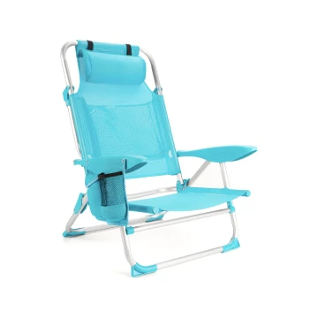 Пляжне крісло-лежак Outtec розкладне з підголівником бірюза