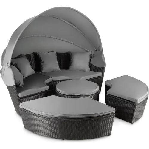 Садові меблі Outtec Round Lounge Chairs чорно-графітові