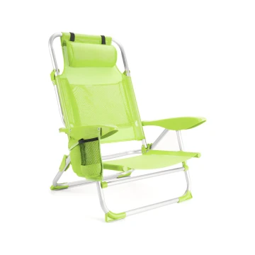 Пляжне крісло-лежак Outtec розкладне з підголівником салатовий