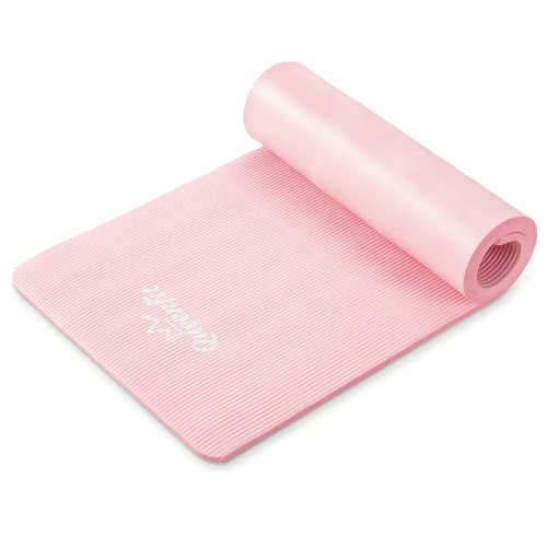 Коврик (мат) для йоги и фитнеса Queenfit NBR 1,5см розовый