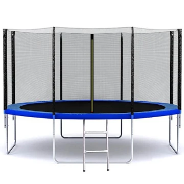 Батут SJ 12ft (374см) синій із зовнішньою сіткою