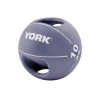 Мяч медбол 10кг York Fitness с двумя ручками фиолетовый