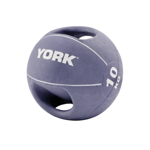 М'яч медбол 10 кг York Fitness із двома ручками фіолетовий