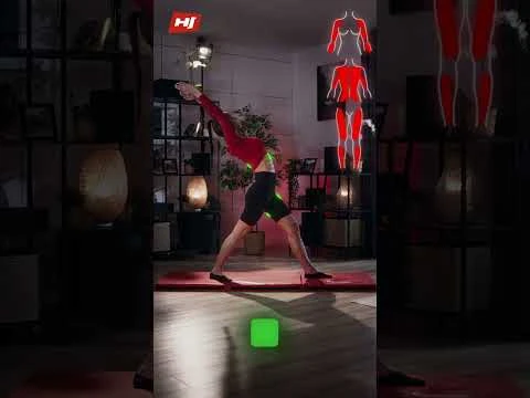 youtube video 1 Мат гимнастический Hop-Sport HS-065FM твердый с липучкой 5см красный