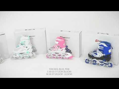 youtube video 1 Роликовые коньки 3в1 Hop-Sport HS-8101 Speed S (размер) синие