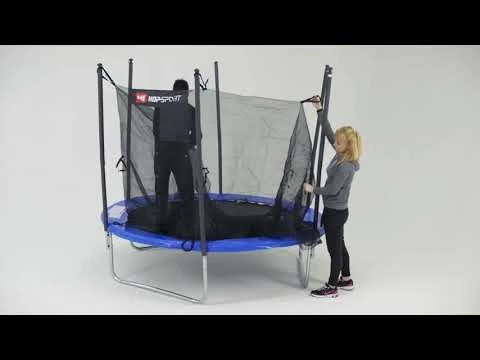 youtube video 2 Батут Hop-Sport 10ft (305см) чорно-синій з зовнішньою сіткою (4 ноги)