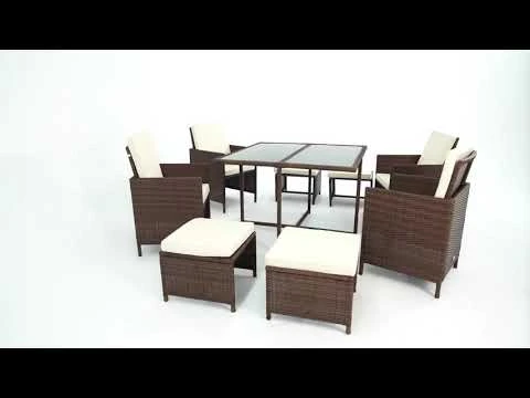 youtube video 1 Комплект садовой мебели Di Volio Genova - Бежевый / Светло-серый