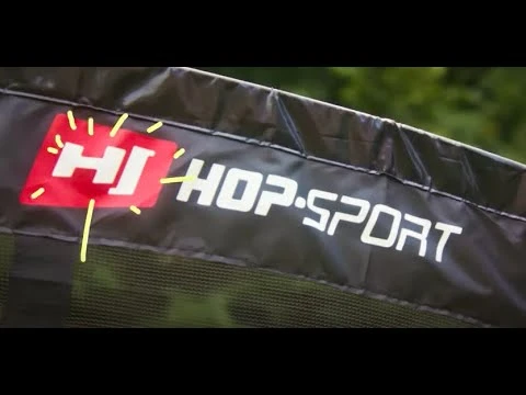 youtube video 1 Батут Hop-Sport Premium 14ft (427см) черно-зеленый с внутренней сеткой