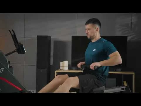 youtube video 1 Гребной тренажер Hop-Sport HS-095R Spike серый