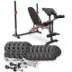 Image 1 for Набор Hop-Sport Premium 105кг со скамьей HS-1095, штангами и гантелями