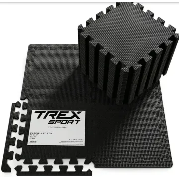 Мат-пазл EVA 1см Trex Sport TX-010PM - 24 частей черный