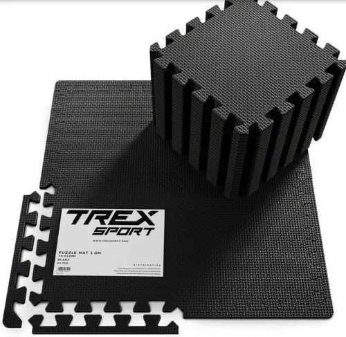 Мат-пазл EVA 1см Trex Sport TX-010PM - 24 частей черный