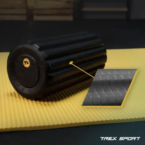 Роллер массажер ребристый Trex Sport TX-030EPR EPP 30см черный Роллер массажер ребристый Trex Sport TX-030EPR EPP 30см черный