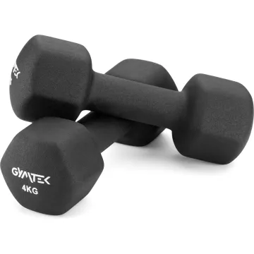 Гантели для фитнеса неопреновые Gymtek Hex 2х4кг черный