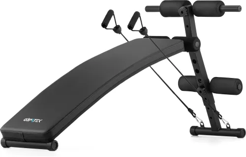 Похила лава для тренувань преса Gymtek XL200 з еспандерами для дому