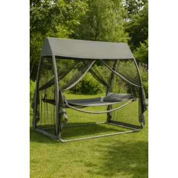 Гамак-гойдалка з москітною сіткою Di Volio Treviso сірий