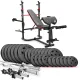 Image 1 for Набор Hop-Sport Premium 135кг со скамьей HS-1065, штангами и гантелями