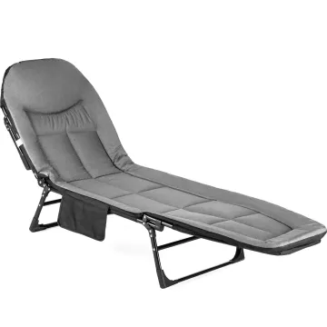 Шезлонг-кровать туристический Outtec Sun Zen раскладной мягкий с матрасом серый
