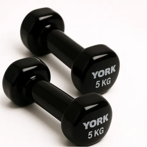 Гантелі для фітнесу вінілові круглі York Fitness 2х5кг чорний