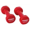 Гантели для фитнеса виниловые круглые York Fitness 2х2,5кг красный