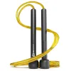 Скакалка Hop-Sport Crossfit NEW з пластиковыми ручками HS-P025JR желтая