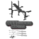 Image 1 for Набор Hop-Sport Premium 173кг со скамьей TX-055, штангами и гантелями