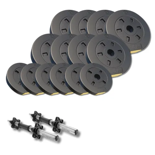 Набор композитных дисков Besport PowerPro 29кг для гантелей и штанг + 2 грифа