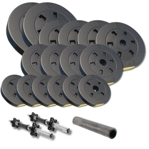 Набор гантели-штанга 2в1 Besport PowerPro 59кг с переходником