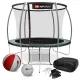 Батут Hop-Sport Premium 10ft (305см) черно-зеленый с внутренней сеткой