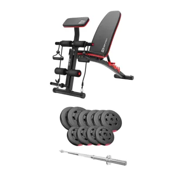 Набор Hop-Sport Premium 59кг со скамьей HS-1035 и штангой