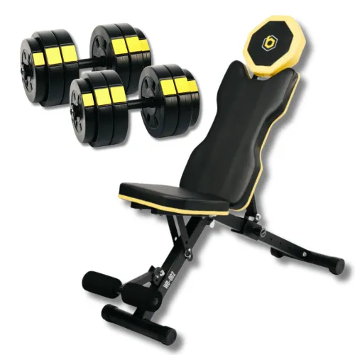 Набор Besport PowerPro гантели 2х26кг со скамьей WB-002