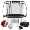 Батут Hop-Sport Premium 10ft (305см) чорно-сірий з внутрішньою сіткою