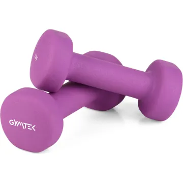 Гантели для фитнеса неопреновые Gymtek Queenfit 2х1кг фиолетовый