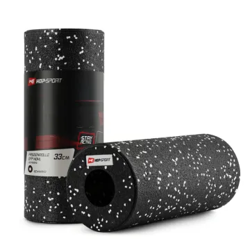 Роллер масажер (валик, ролик) гладкий Hop-Sport EPP 33см HS-P033YG чорно-білий