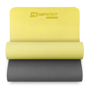 Коврик для фитнеса Hop-Sport TPE 0,6см HS-T006GM желто-серый