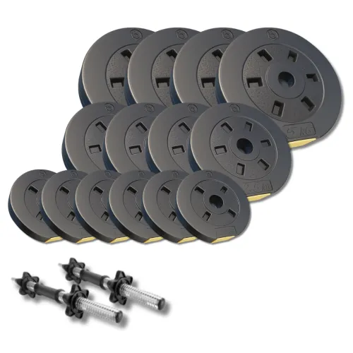 Набір композитних дисків Besport PowerPro 39кг для гантелей та штанг + 2 грифа