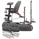 Image 1 for Набор Hop-Sport Strong 146кг со скамьей HS-1035 и стойками 1005L