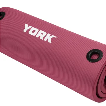 Мат для фитнеса с отверстиями York Fitness NBR 1см розовый