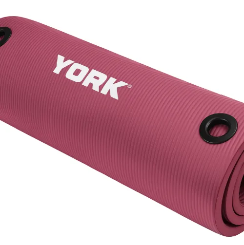 Мат для фитнеса с отверстиями York Fitness NBR 1см розовый