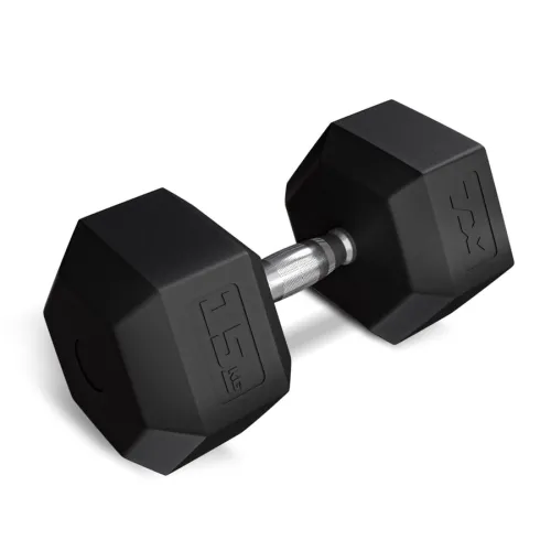 Гантеля шестигранная прорезиненная TX-150RD Trex Sport 15кг