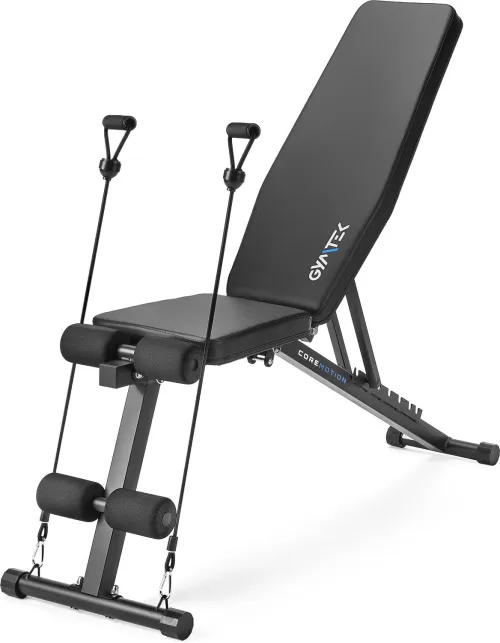 Складана регульована лава для тренувань Gymtek XL400 з еспандерами для дому