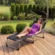 Image 3 for Шезлонг лежак садовый Outtec Lumia Textline раскладной с козырьком черный