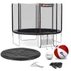 Батут Hop-Sport 12ft (366см) черно-синий с внешней сеткой