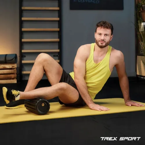 Роллер массажер ребристый Trex Sport TX-030EPR EPP 30см черный Роллер массажер ребристый Trex Sport TX-030EPR EPP 30см черный